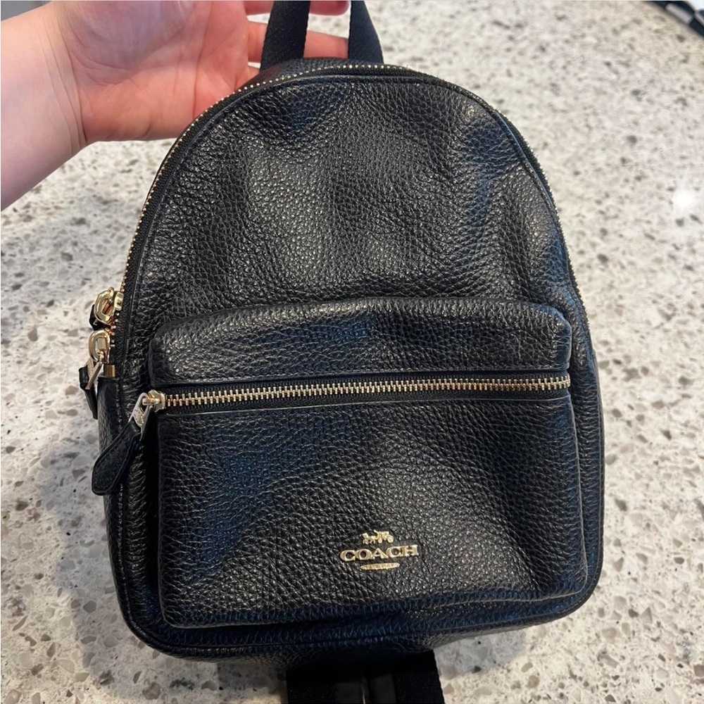 Authentic Coach mini Charlie Black Leather Backpack.
